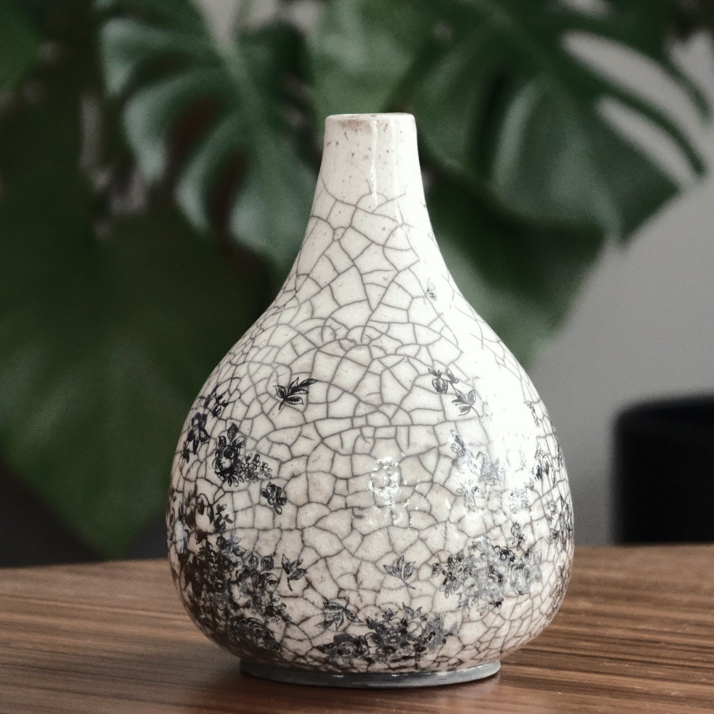 Floral Crane Neck Vase