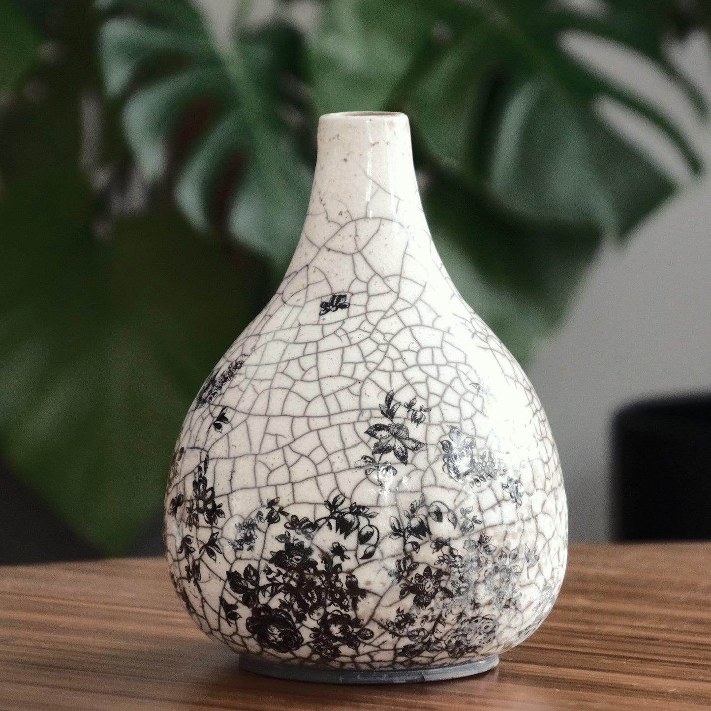Floral Crane Neck Vase