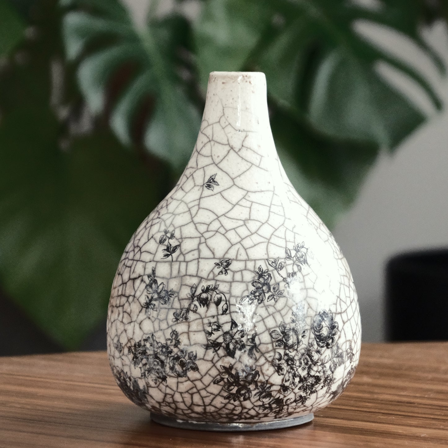 Floral Crane Neck Vase