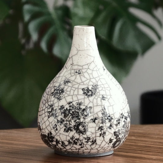 Floral Crane Neck Vase