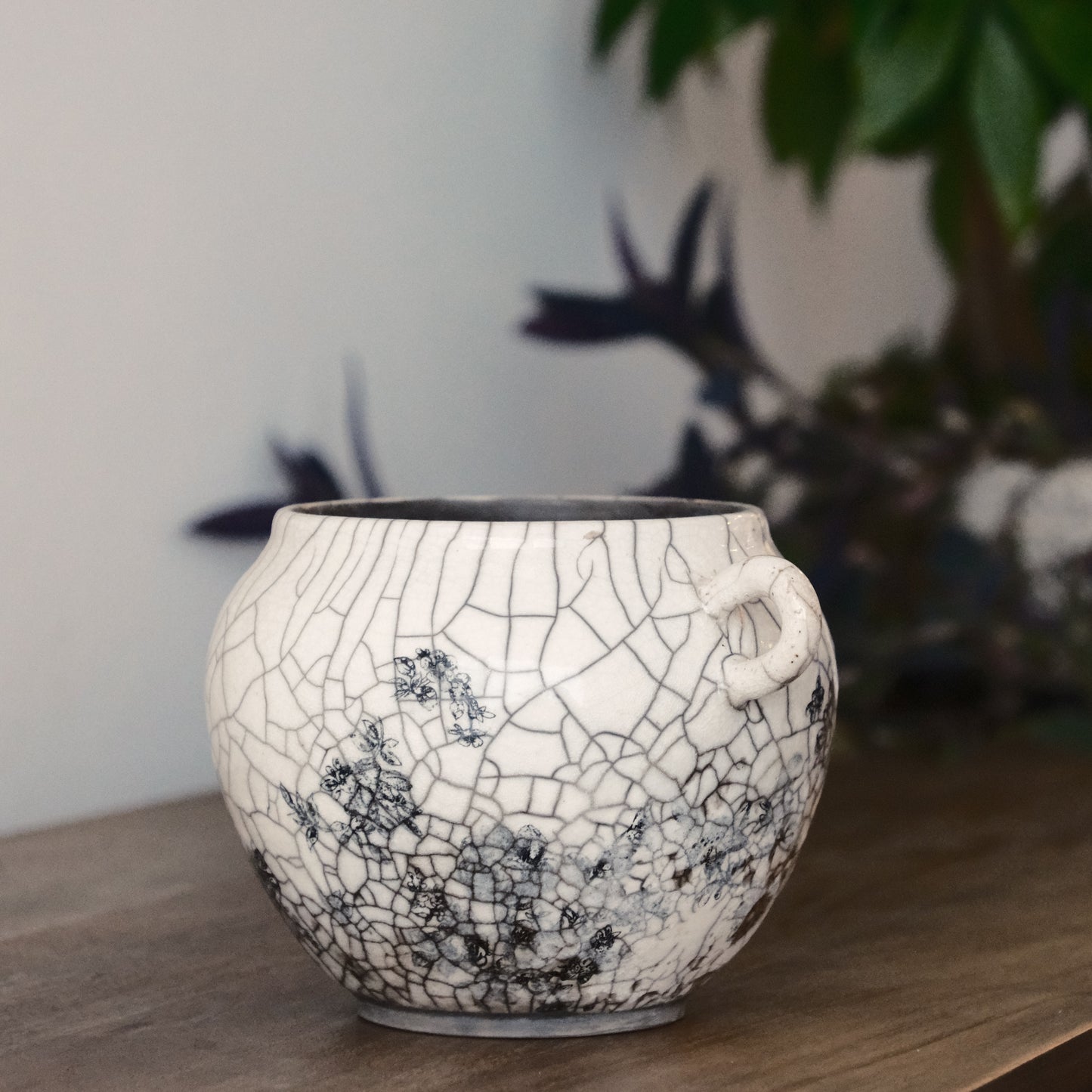 Floral Handled Vessel