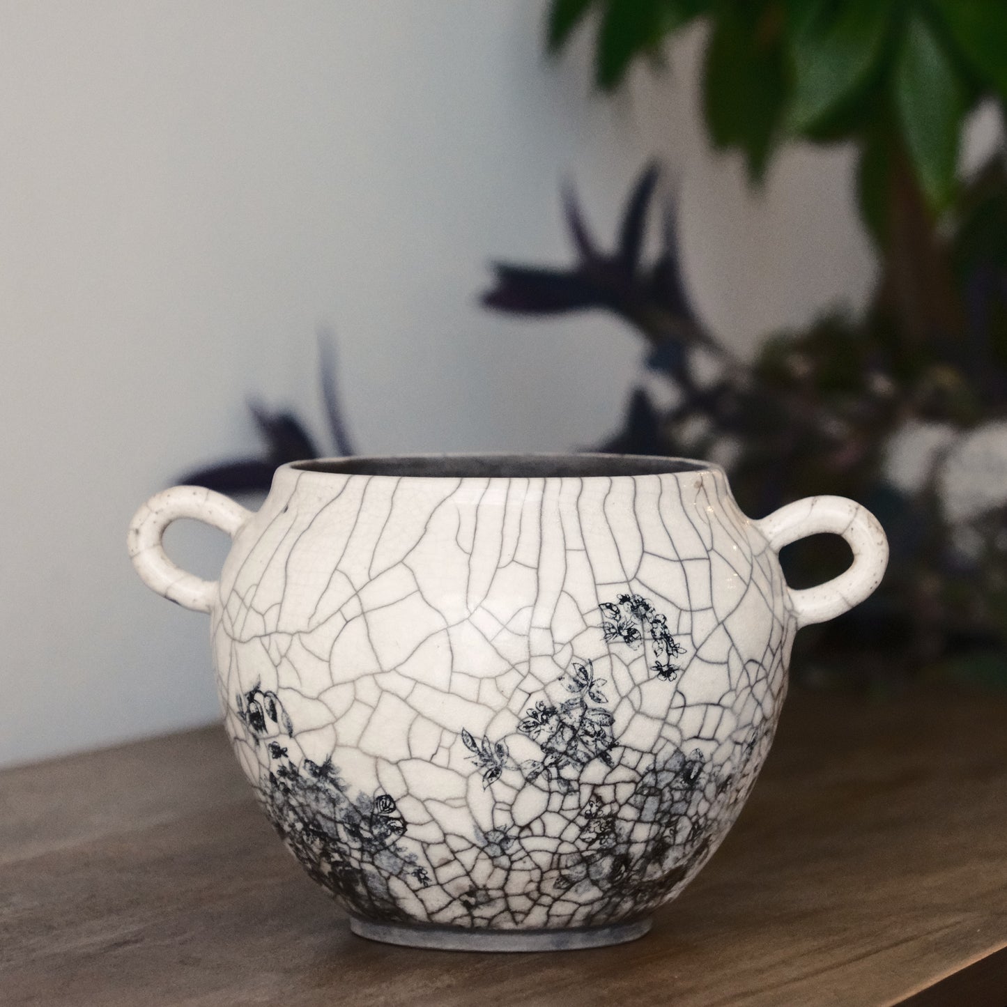 Floral Handled Vessel