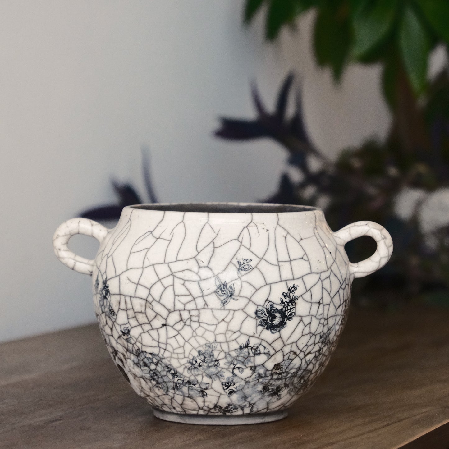 Floral Handled Vessel