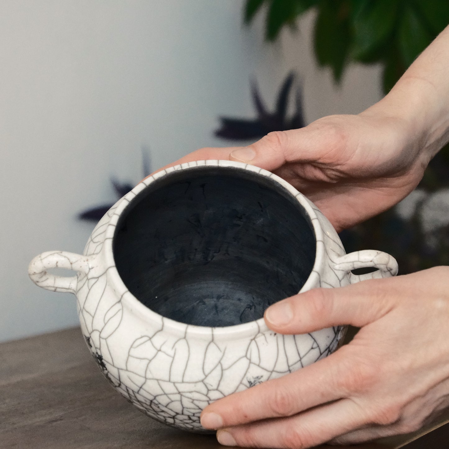 Floral Handled Vessel