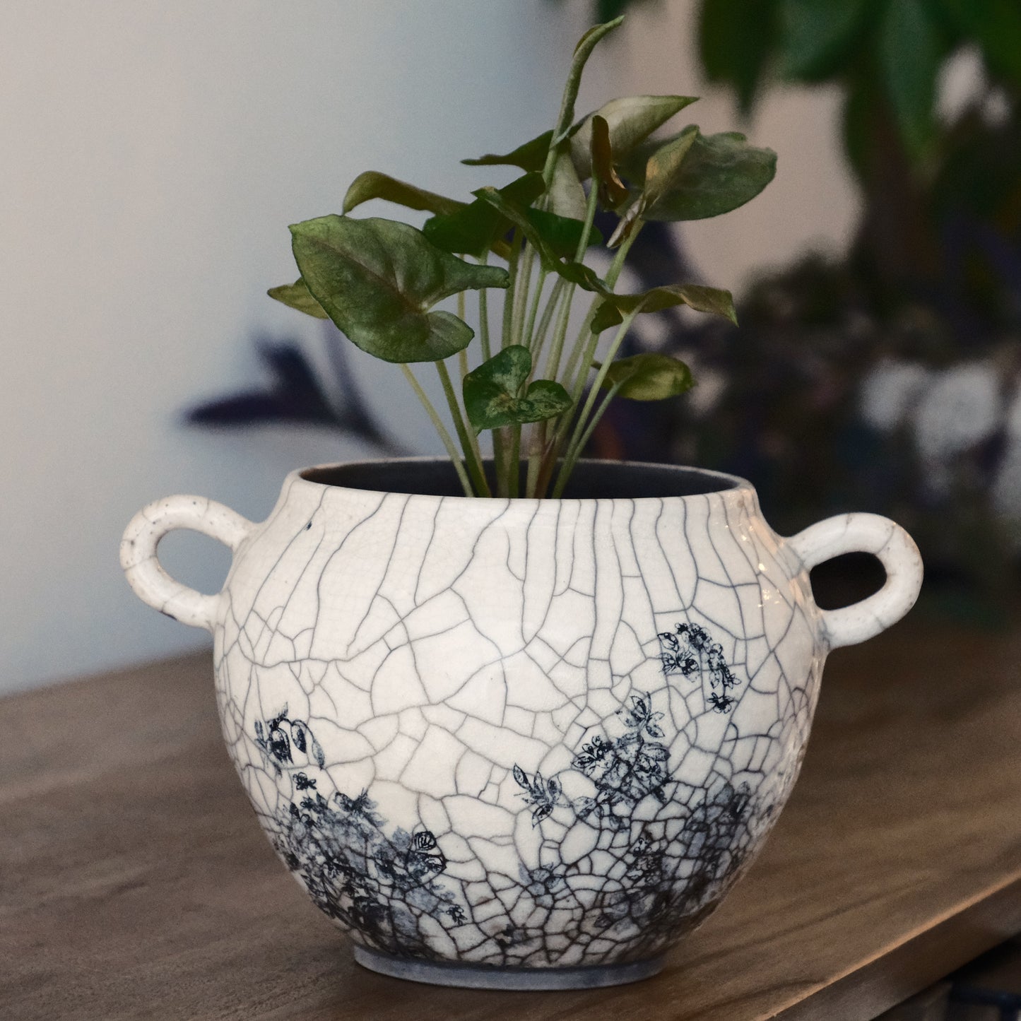 Floral Handled Vessel