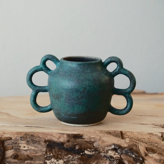 Copper Patina Sculptural Vase