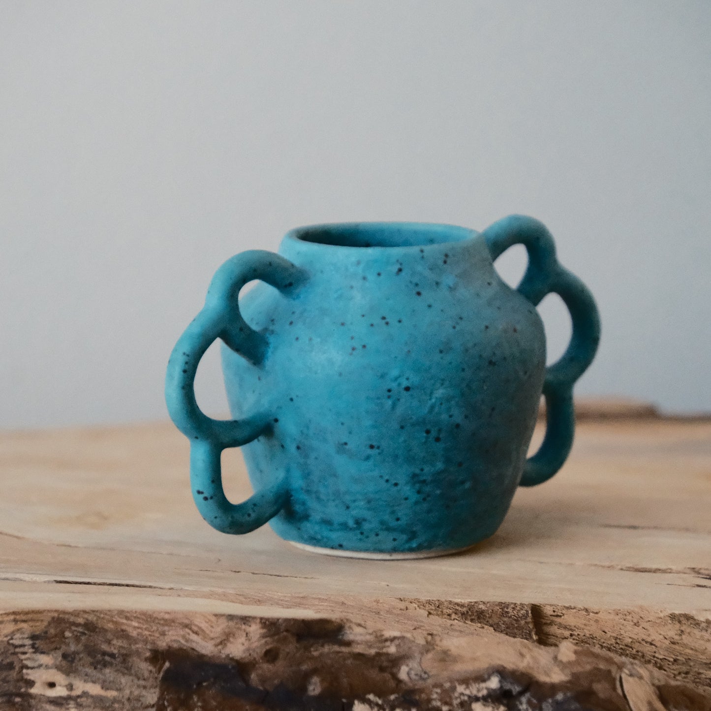 Turquoise Speckled Sculptural Vase