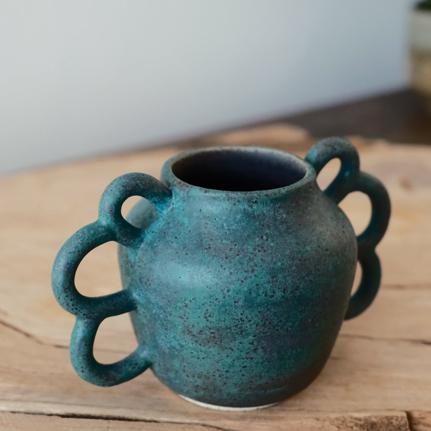 Copper Patina Sculptural Vase
