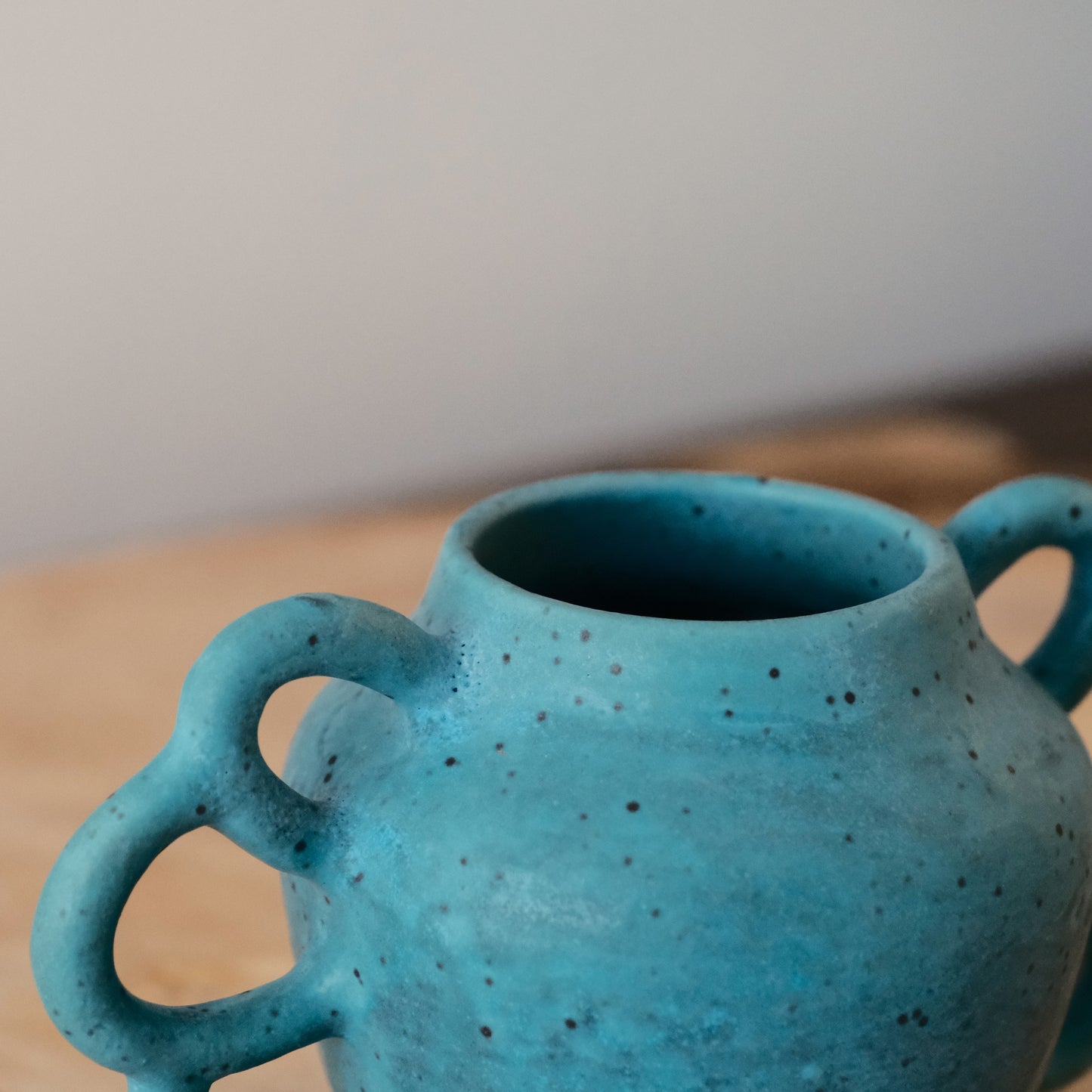 Turquoise Speckled Sculptural Vase