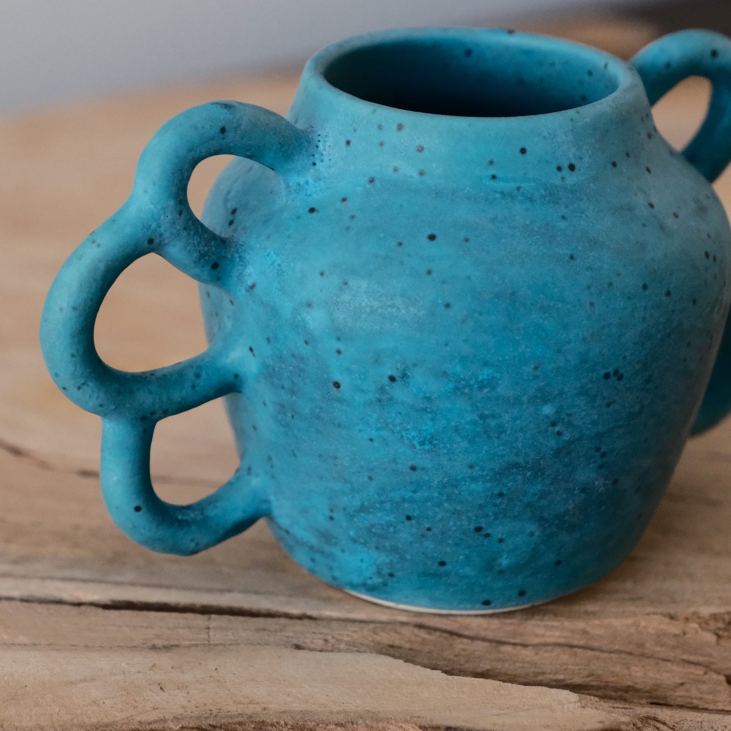Turquoise Speckled Sculptural Vase